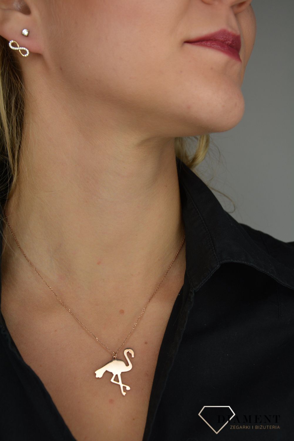 Naszyjnik srebrny pokryty różowym złotem flaming Dall'Acqua C RM 18762 R.jpg